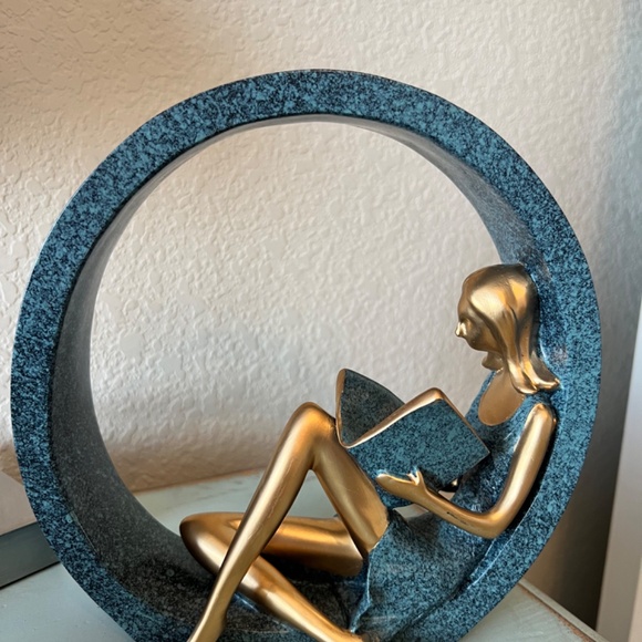 Creative Wisdom Women and Reading Girl Statue Figurines Bookends - Picture 3 of 5